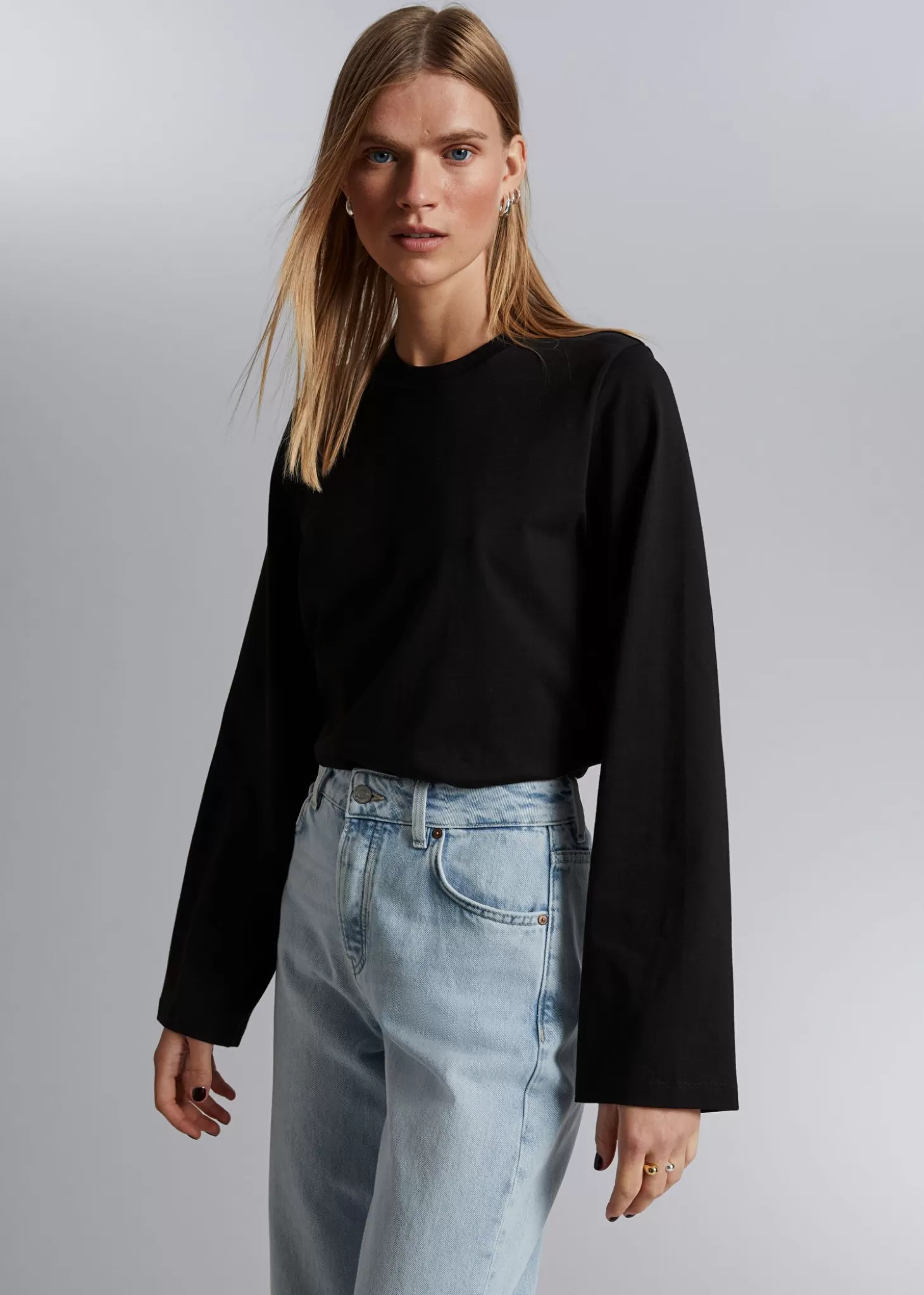 Denim*& Other Stories Avslappet Jersey-Topp Svart