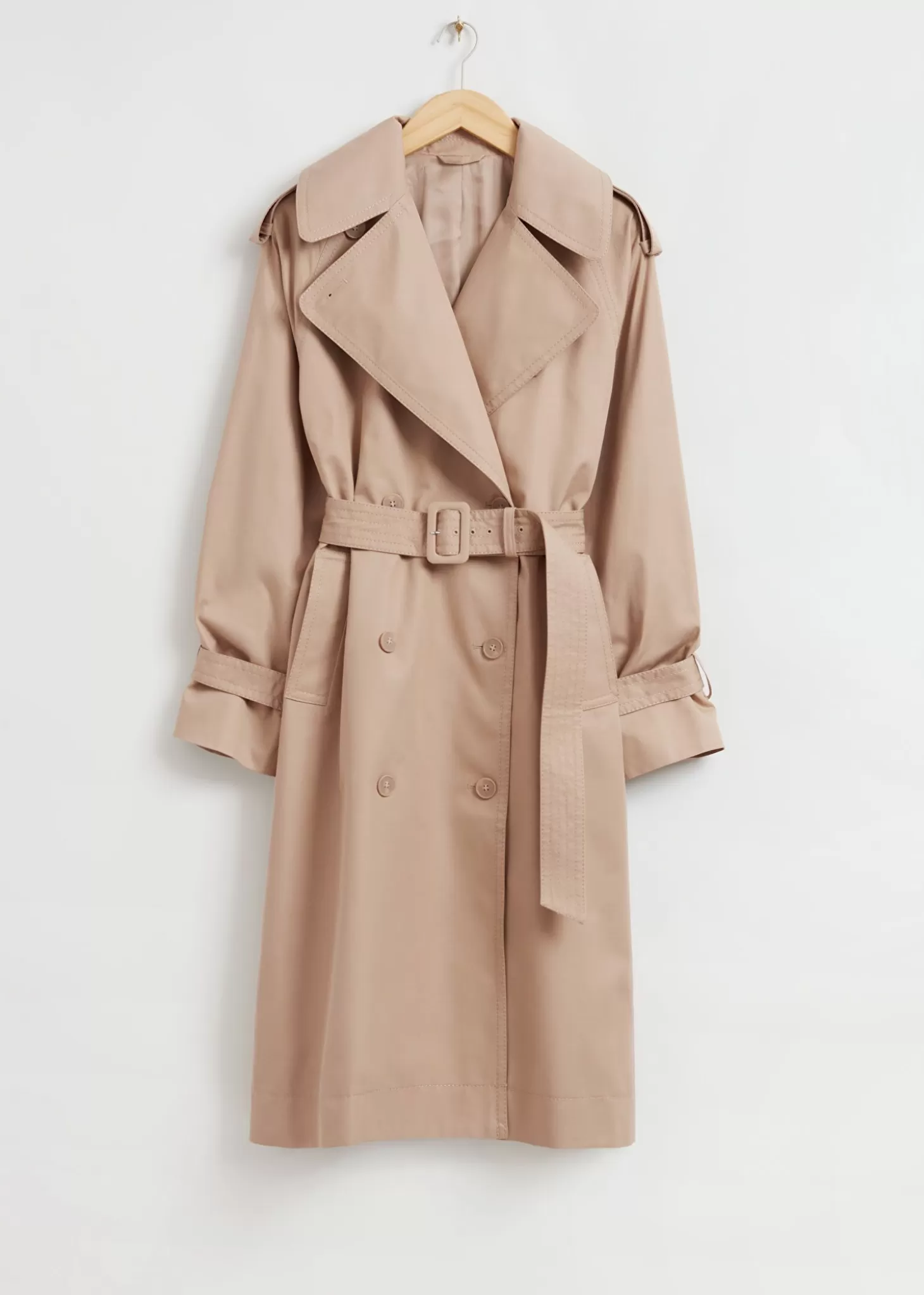 Jakker Og Jakker*& Other Stories Avslappet Trenchcoat Med Lang Passform Stovet Beige