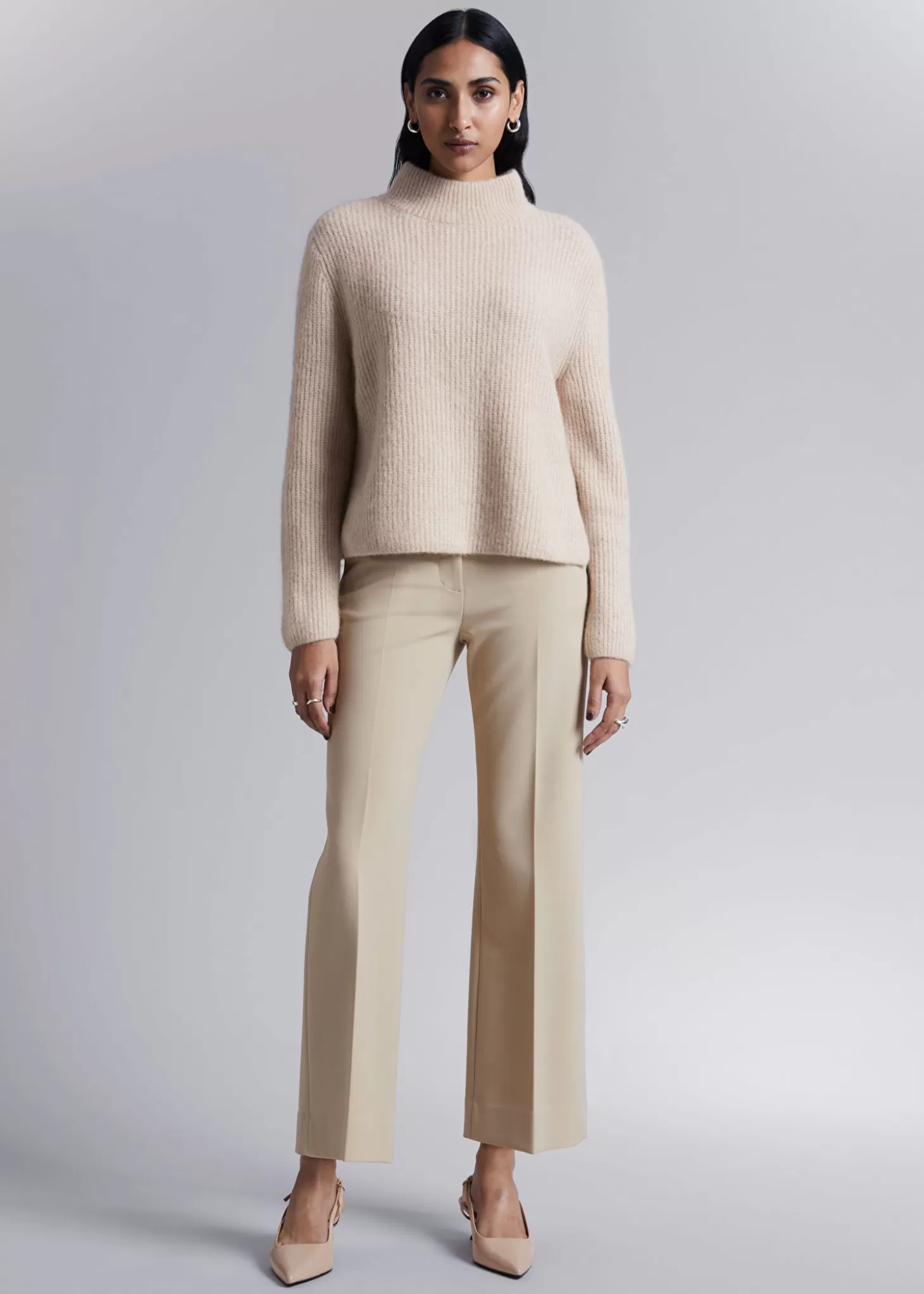 Strikkevarer*& Other Stories Boxy Heavy Knit Jumper Beige