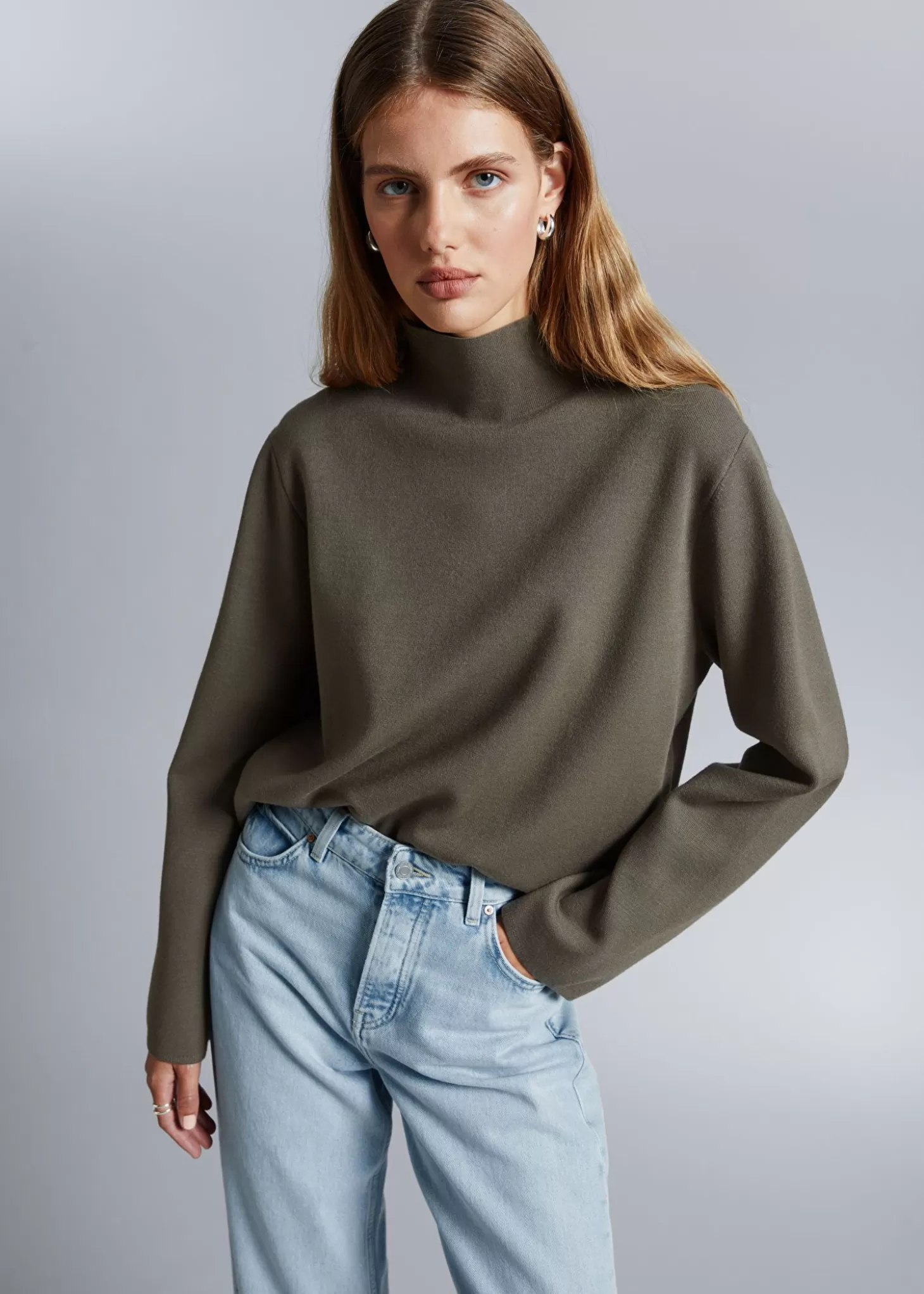 Strikkevarer*& Other Stories Boxy Turtleneck Strikket Genser Muldvarp