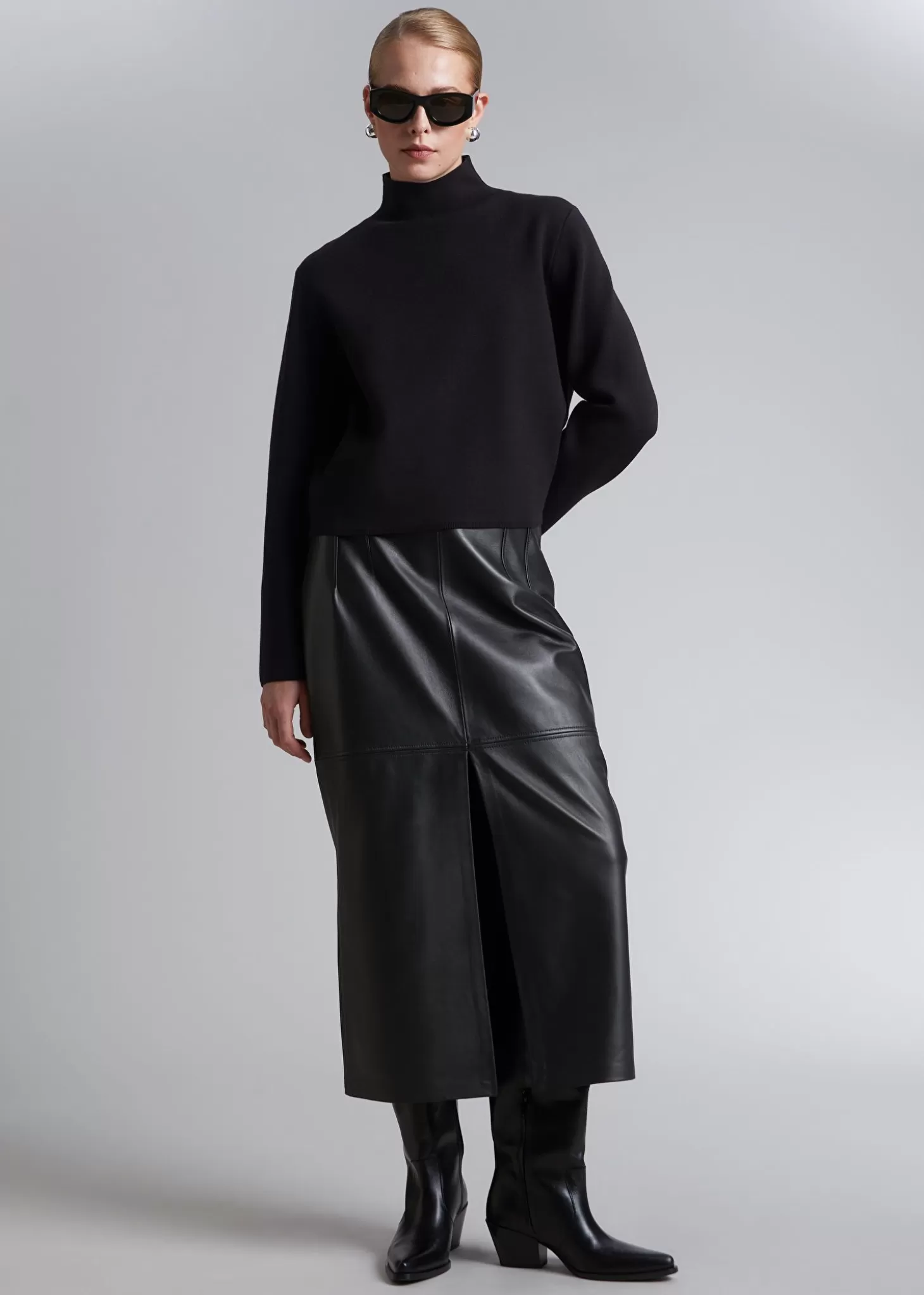 Strikkevarer*& Other Stories Boxy Turtleneck Strikket Genser Svart