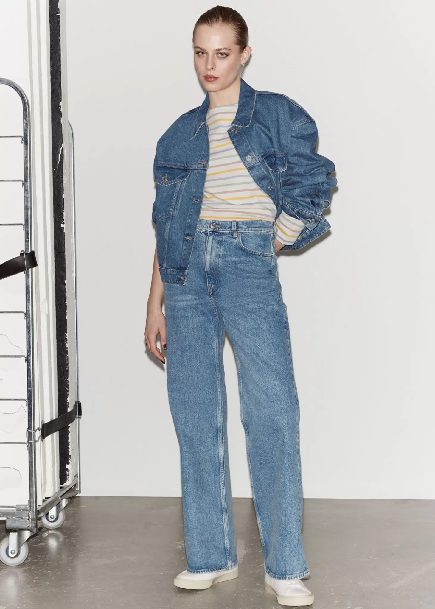 Denim*& Other Stories Breton Stripe Topp Hvit/Gul/Bla