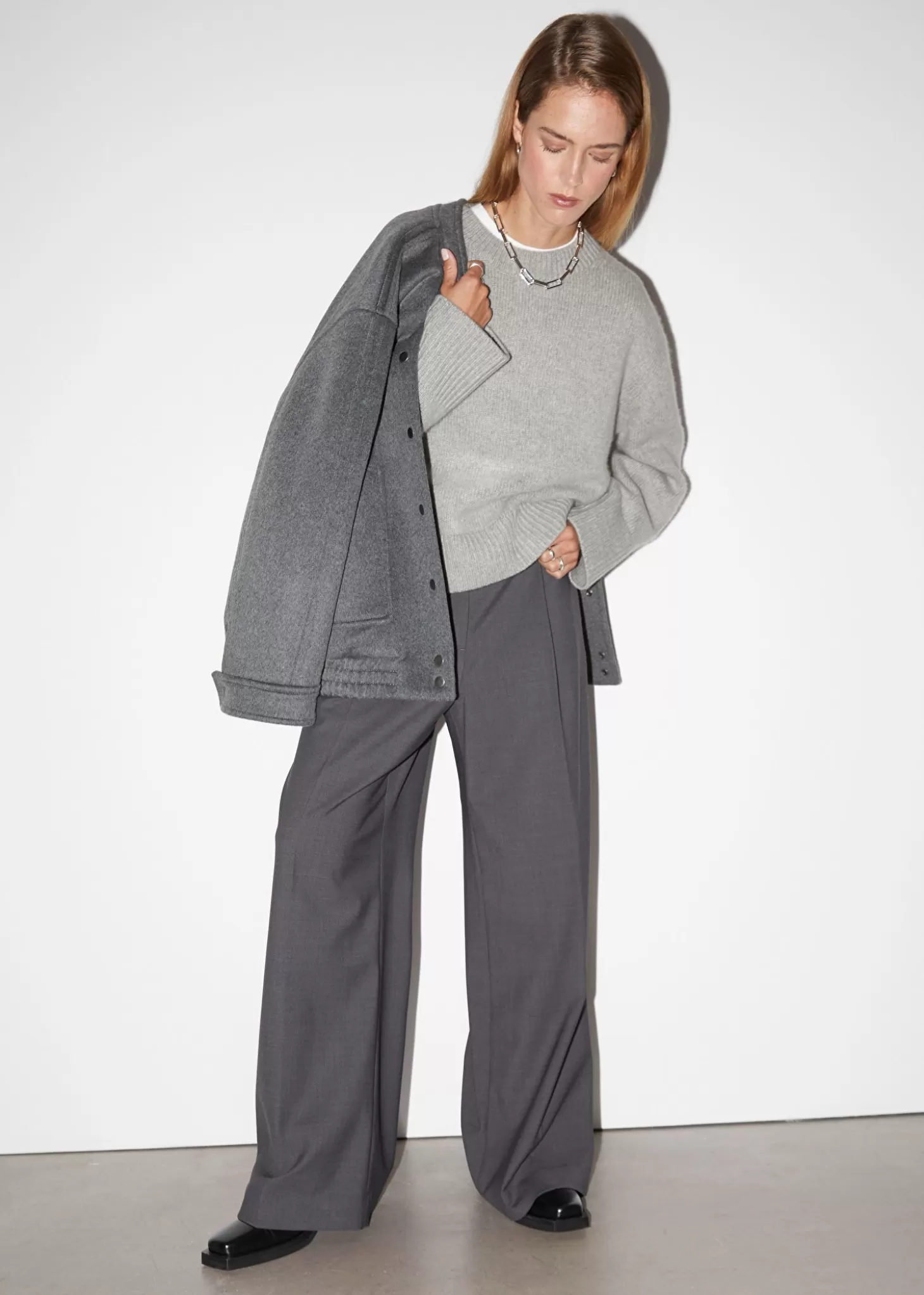 Cashmere*& Other Stories Cashmere-Blanding Strikket Genser Gra