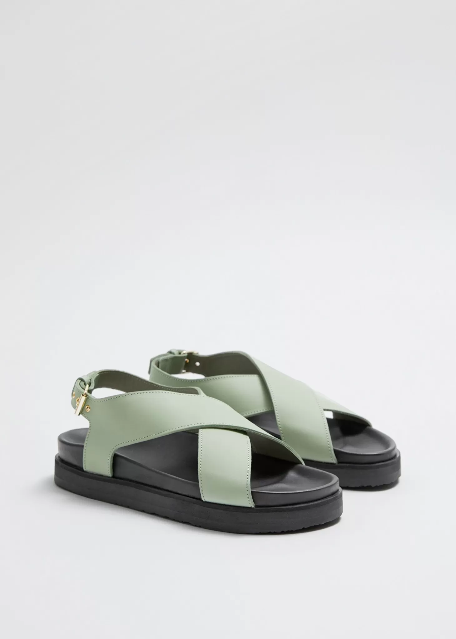 Flate Sandaler*& Other Stories Criss-Cross Skinnsandaler Gronn