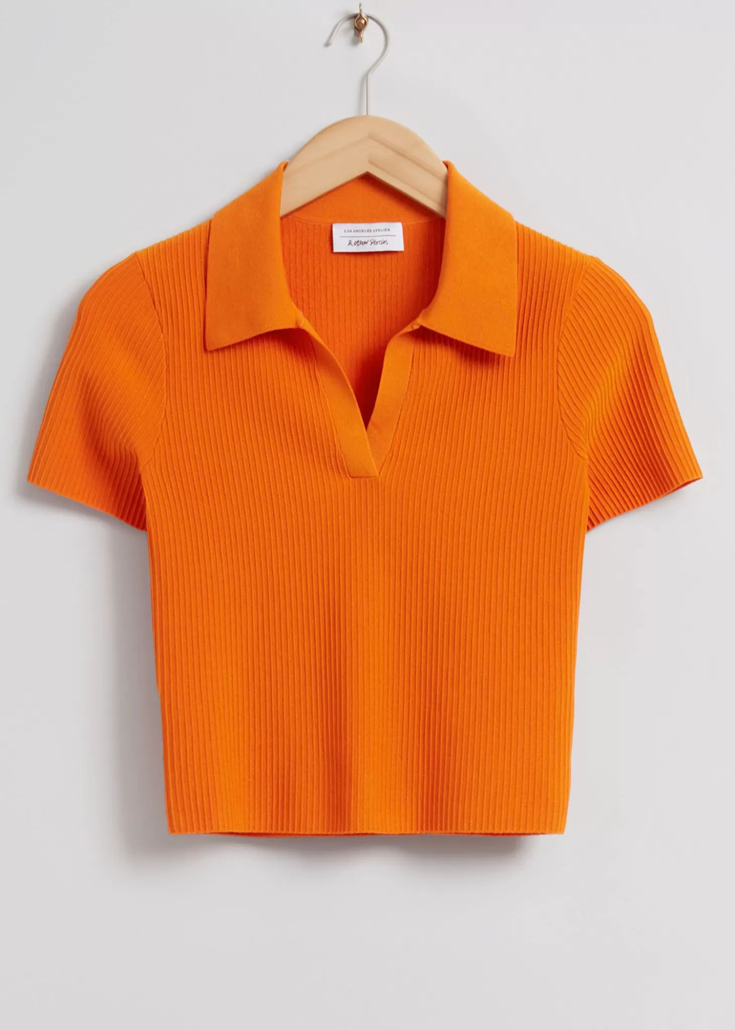 Topper*& Other Stories Cropped Apen Krage Strikket Topp Oransje