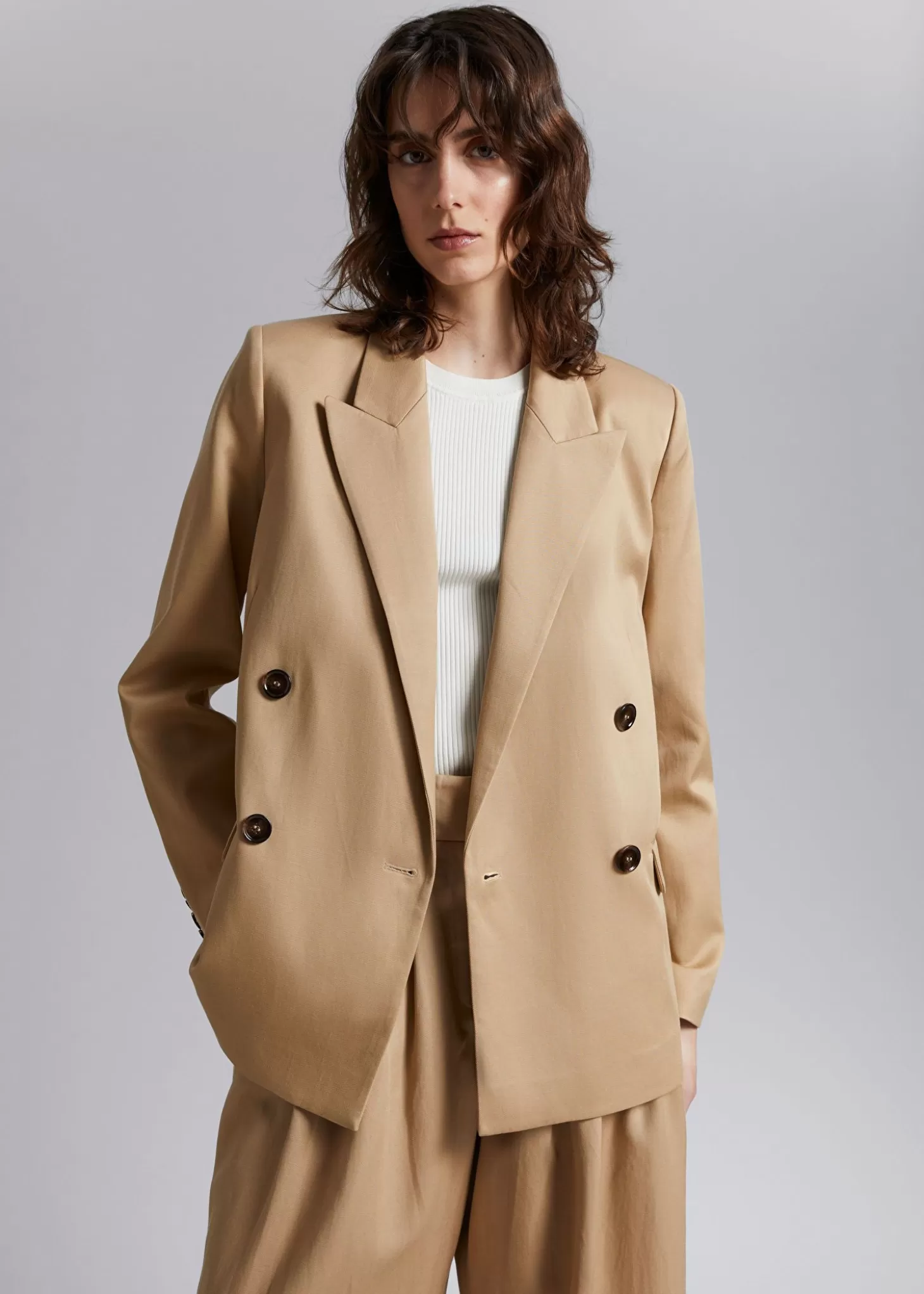 Blazere*& Other Stories Dobbeltspent Blazer Stovet Beige