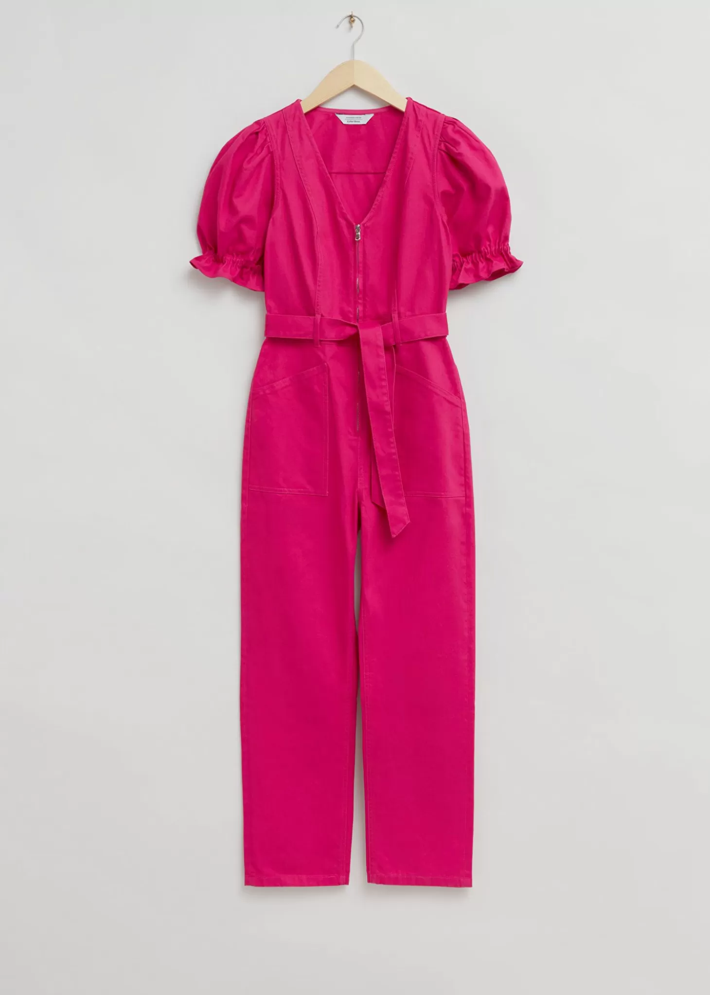 Jumpsuits*& Other Stories Feminin Puffermer V-Hals Jumpsuit Lys Rosa