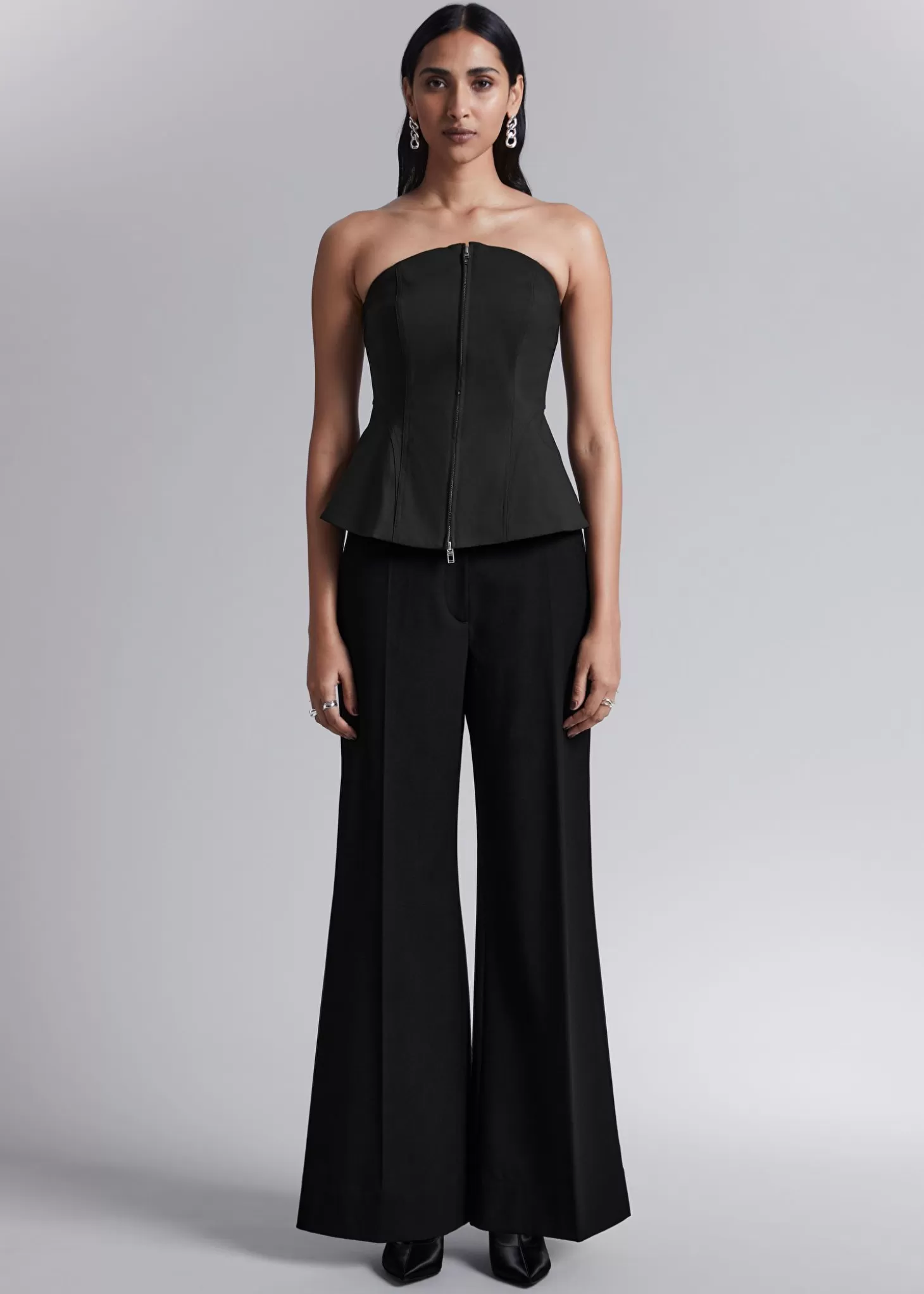 Topper*& Other Stories Flared Bustier Topp Svart