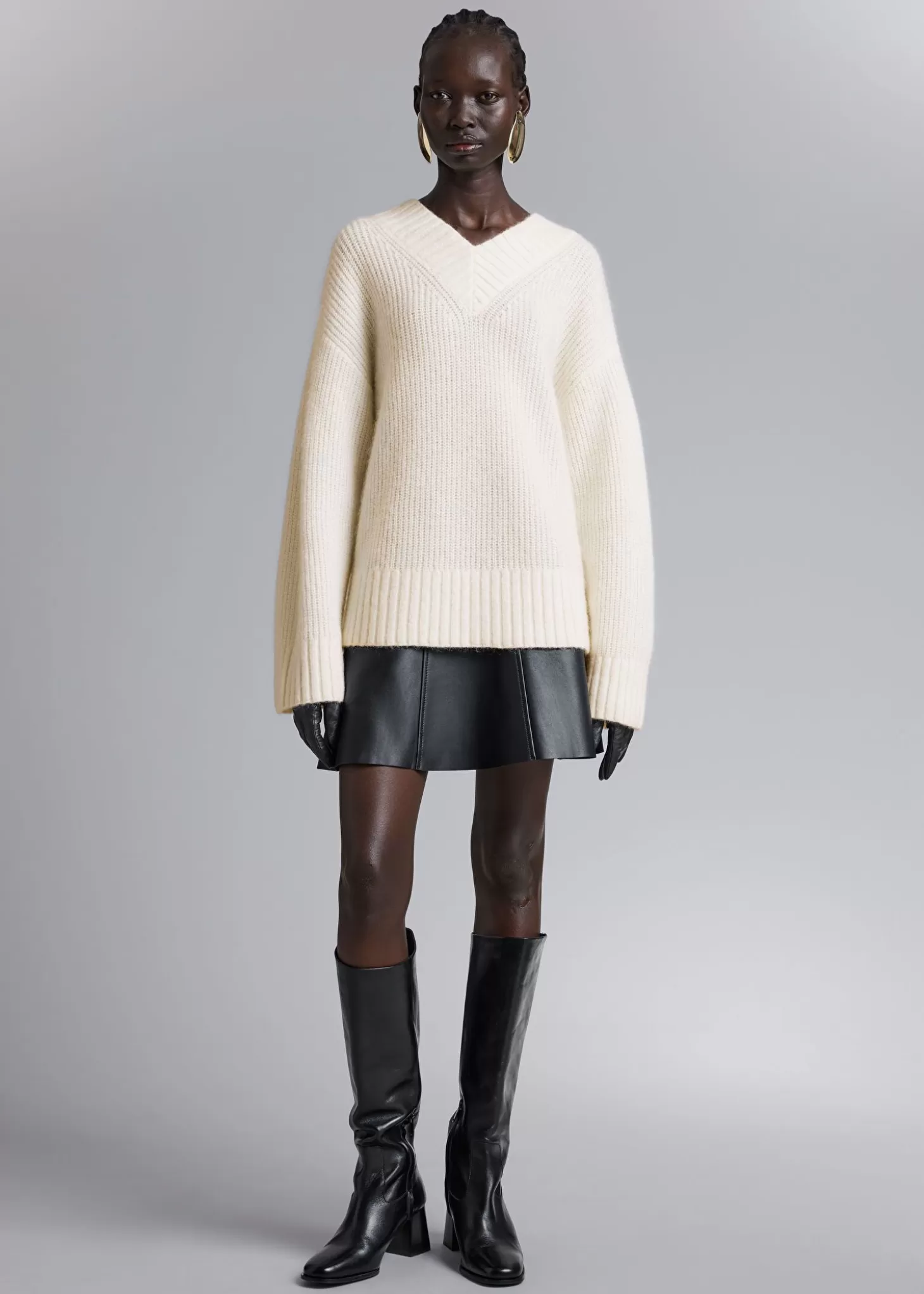 Strikkevarer*& Other Stories Fuzzy Knit Jumper Krem