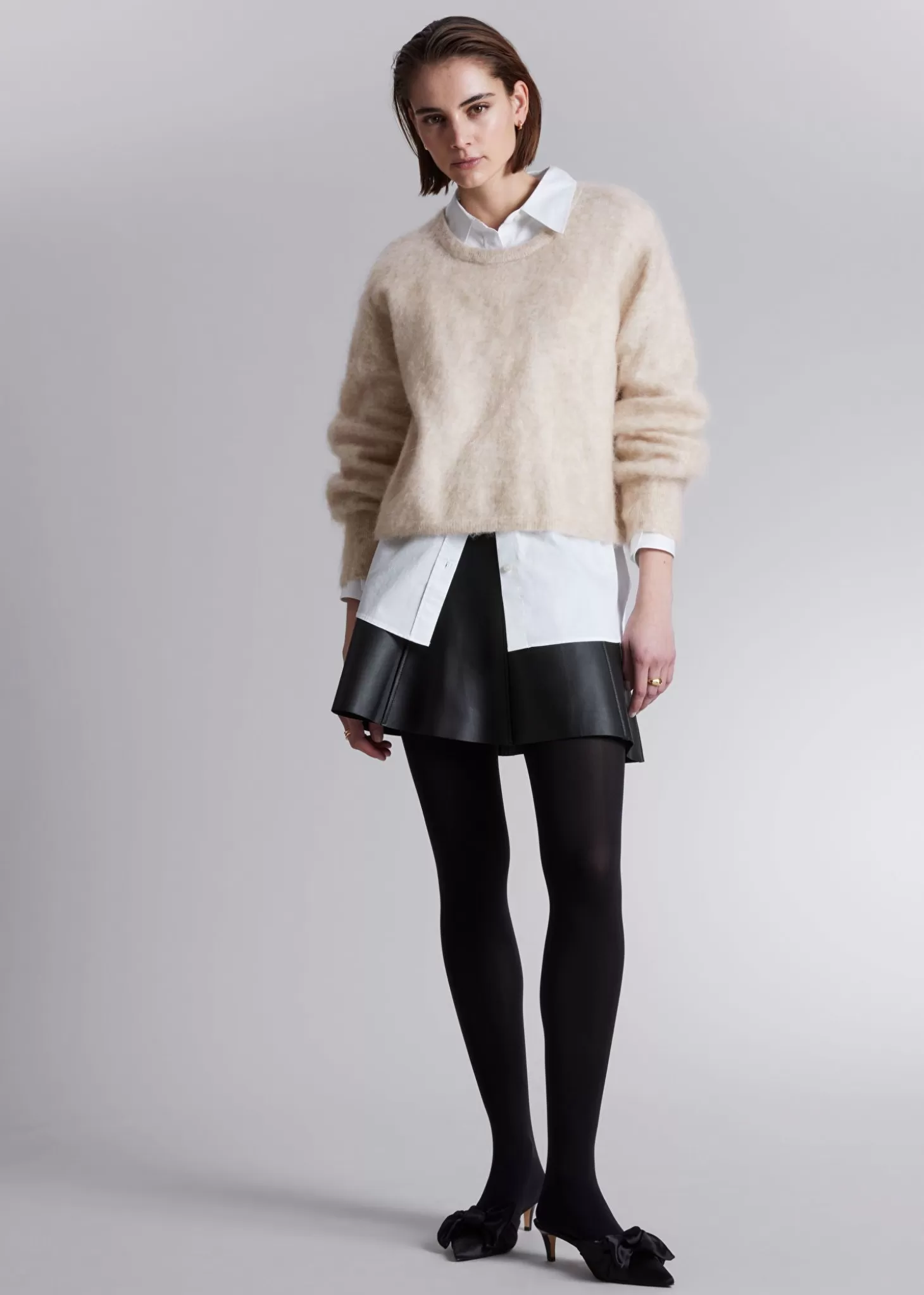 Strikkevarer*& Other Stories Fuzzy Knit Jumper Beige