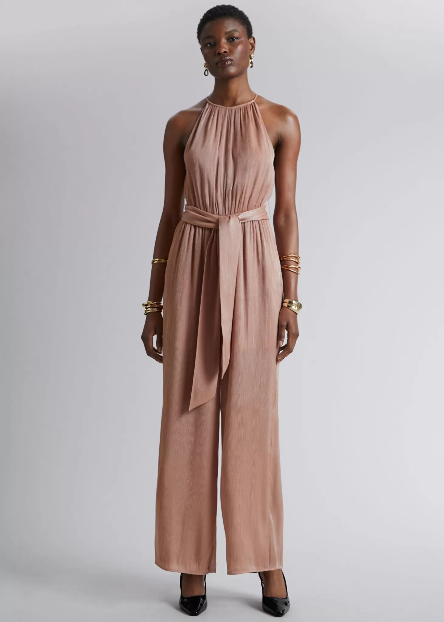 Jumpsuits*& Other Stories Halterneck Jumpsuit Med Belte Stovete Rose