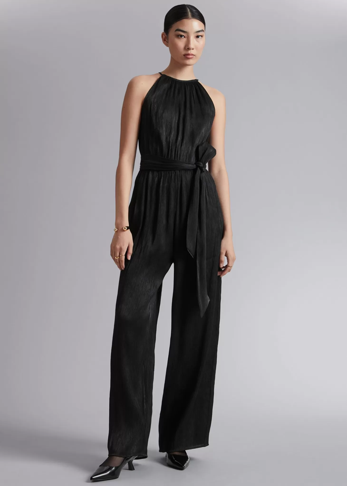 Jumpsuits*& Other Stories Halterneck Jumpsuit Med Belte Svart