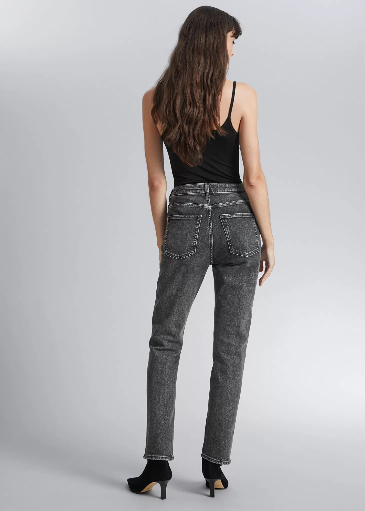 Denim*& Other Stories Jeans Med Smal Snitt Mork Gra