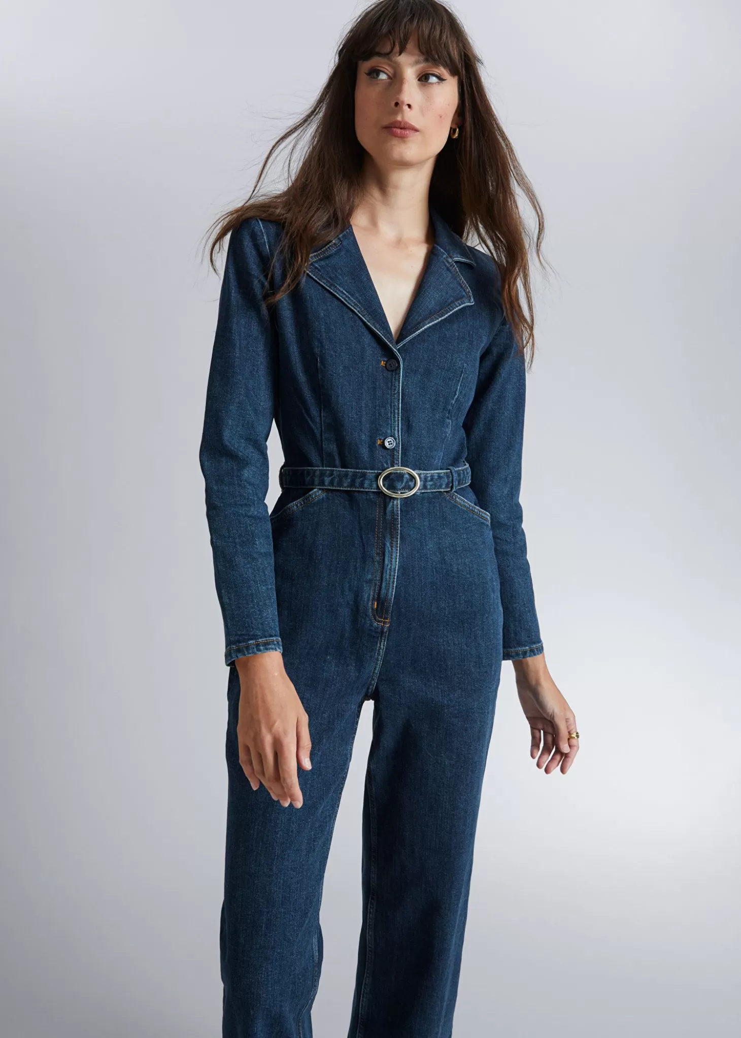 Denim*& Other Stories Jumpsuit Med Belte Bla Denim