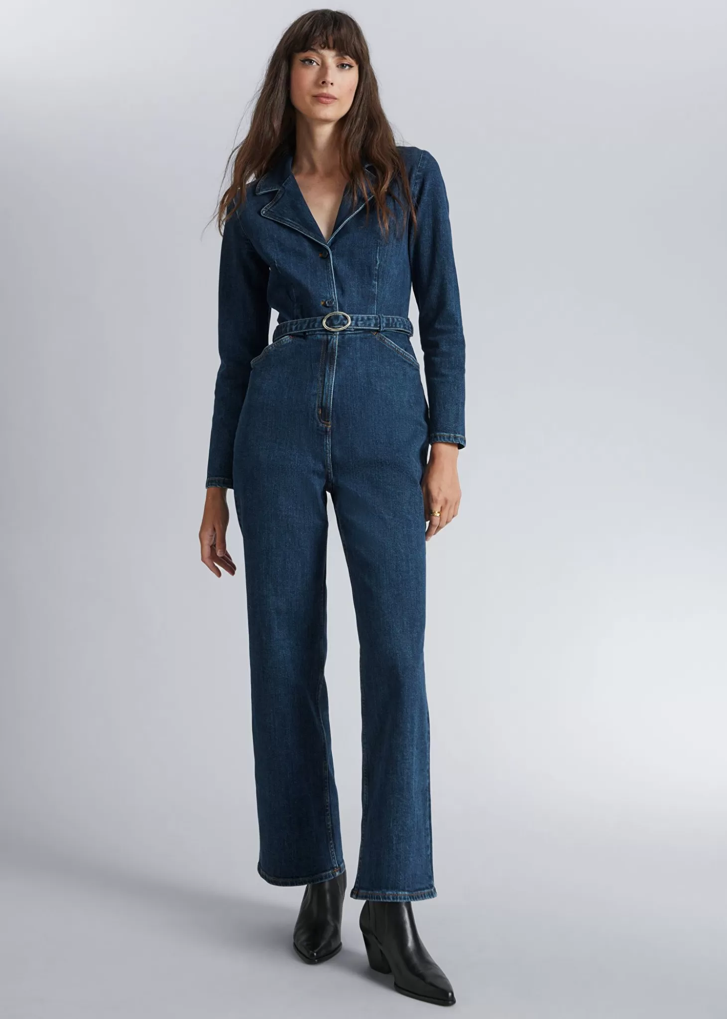 Denim*& Other Stories Jumpsuit Med Belte Bla Denim