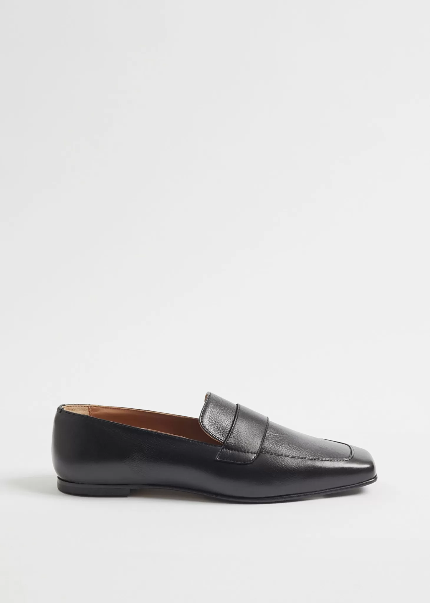 Loafers*& Other Stories Klassiske Slim Leather Loafers Svart