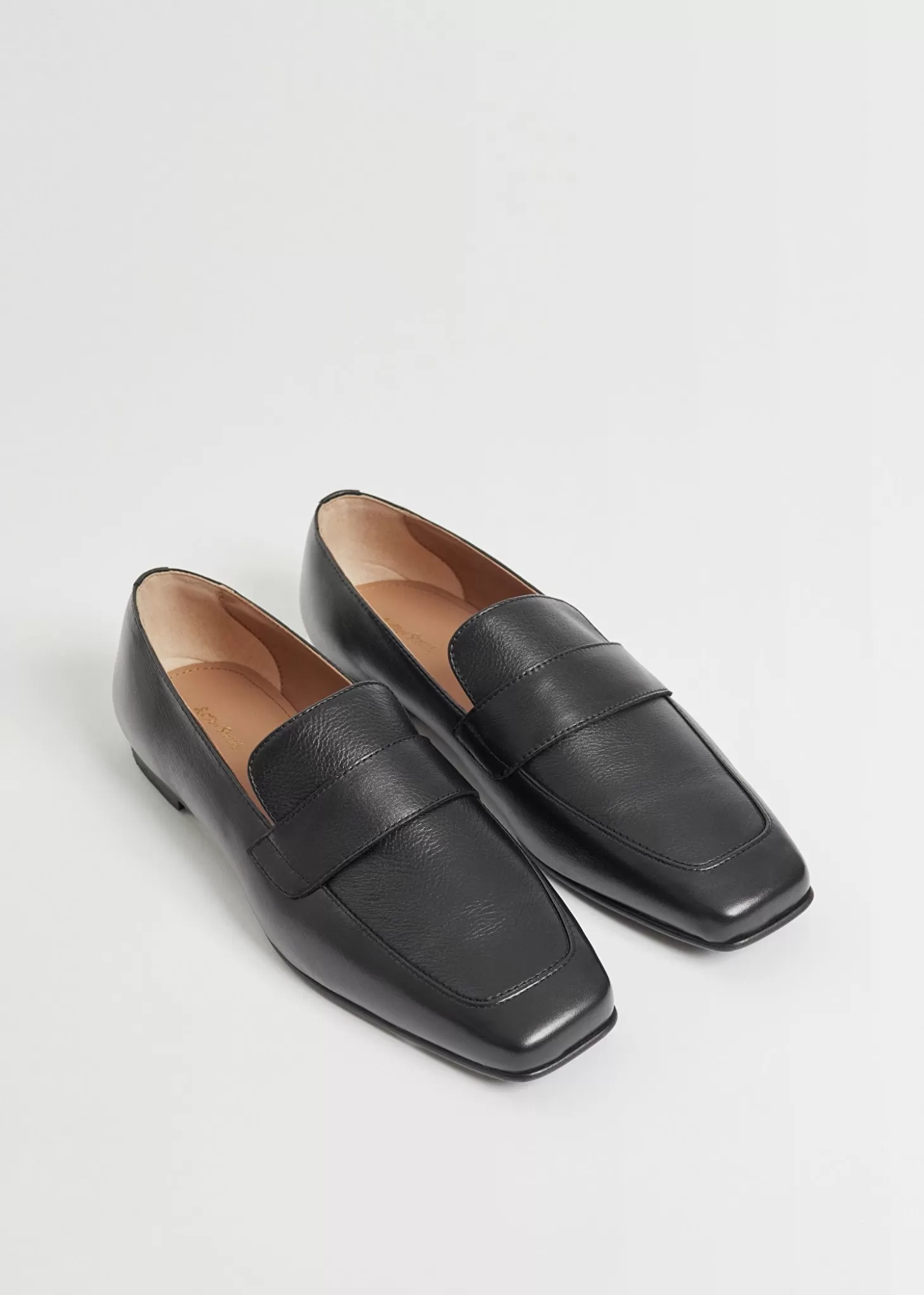 Loafers*& Other Stories Klassiske Slim Leather Loafers Svart