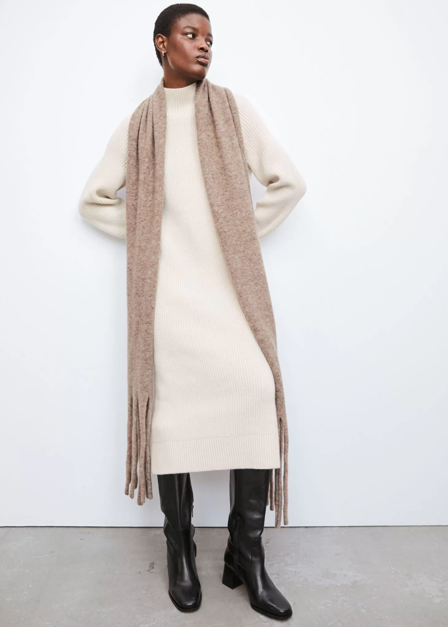 Matchende Sett*& Other Stories Oversized Skjerf I Ullblanding Beige