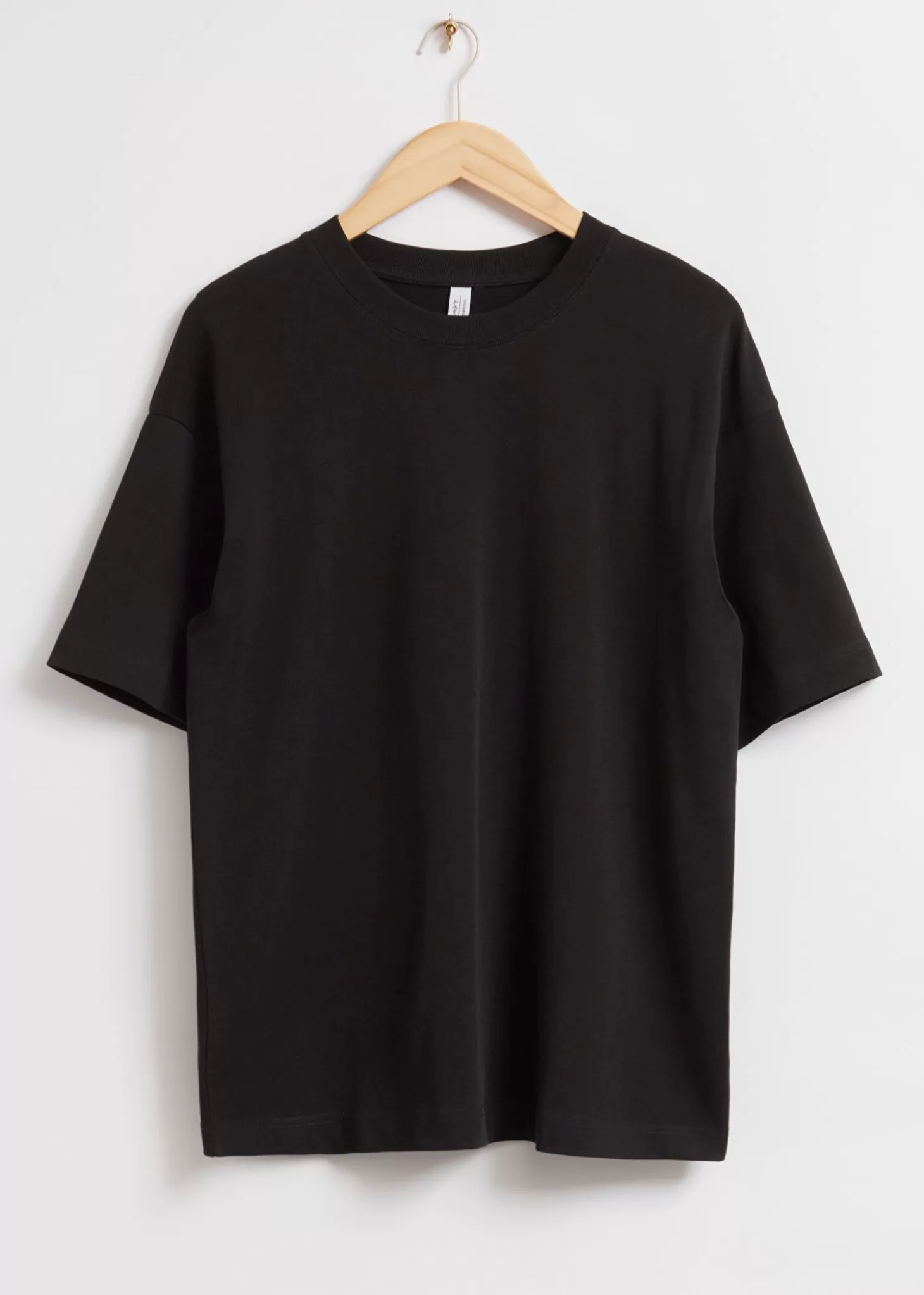 Topper*& Other Stories Oversized T-Skjørte I Bomullsjersey Svart