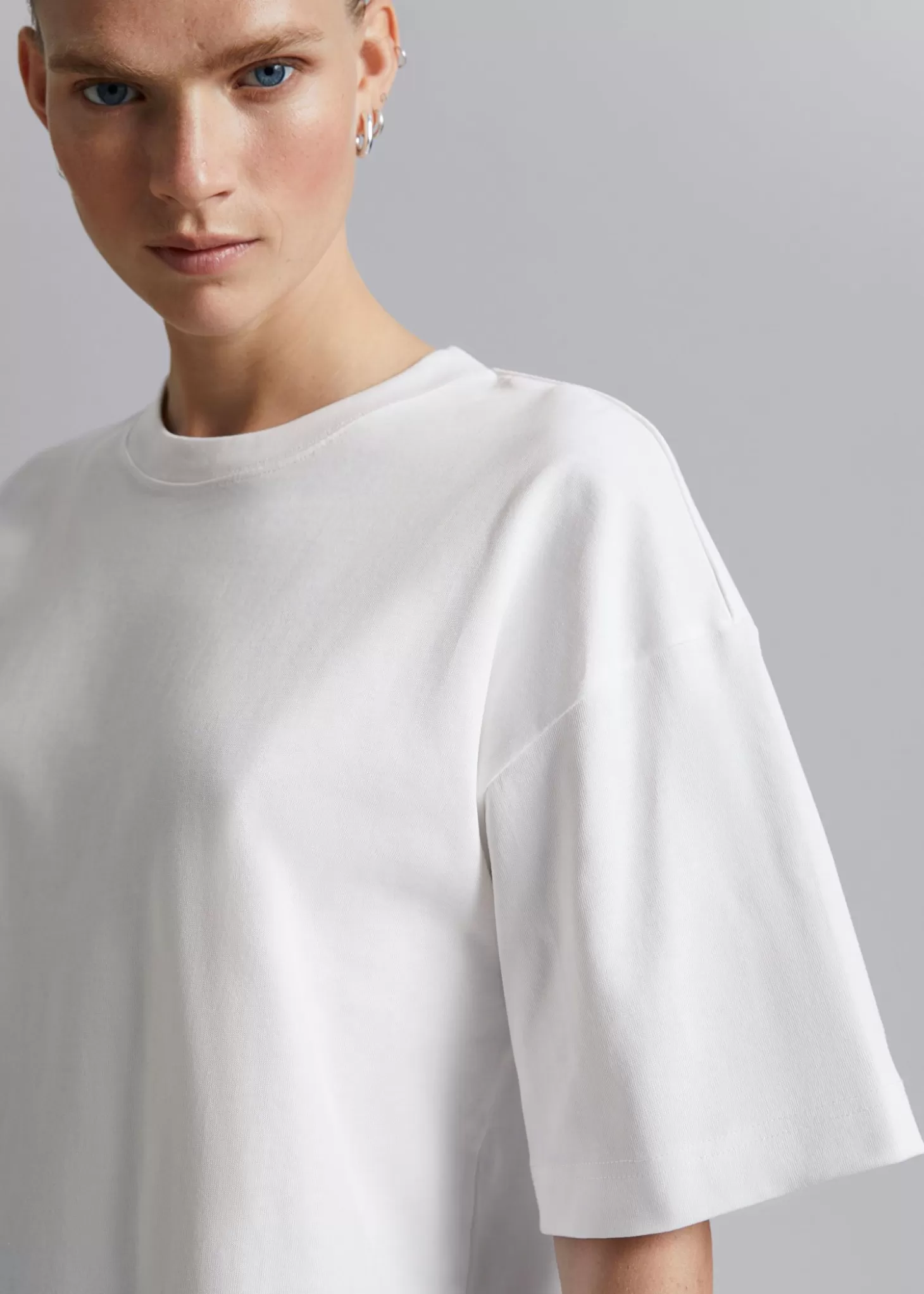 Topper*& Other Stories Oversized T-Skjørte I Bomullsjersey Hvit