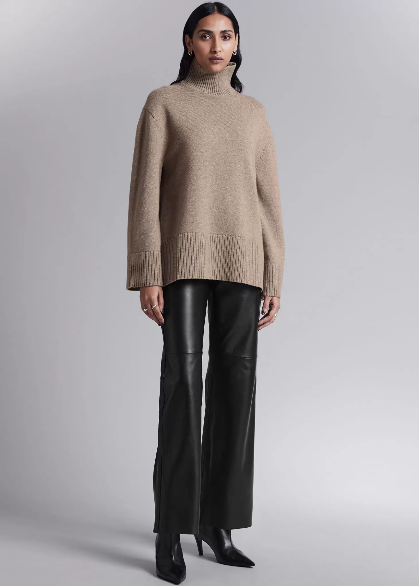 Strikkevarer*& Other Stories Oversized Turtleneck Merino Genser Muldvarp