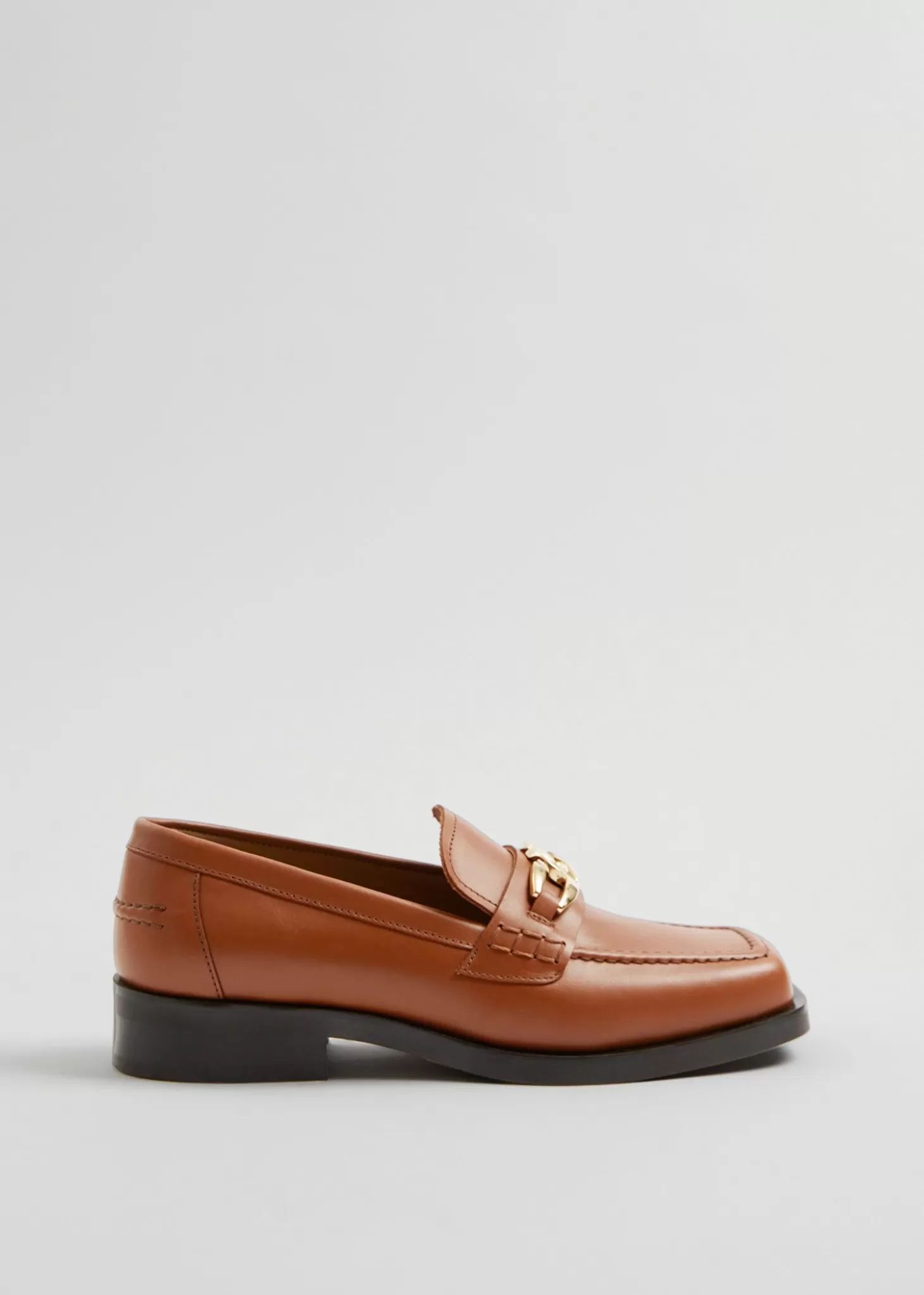 Leiligheter*& Other Stories Skinnloafers Med Kvadratisk Ta Cognac