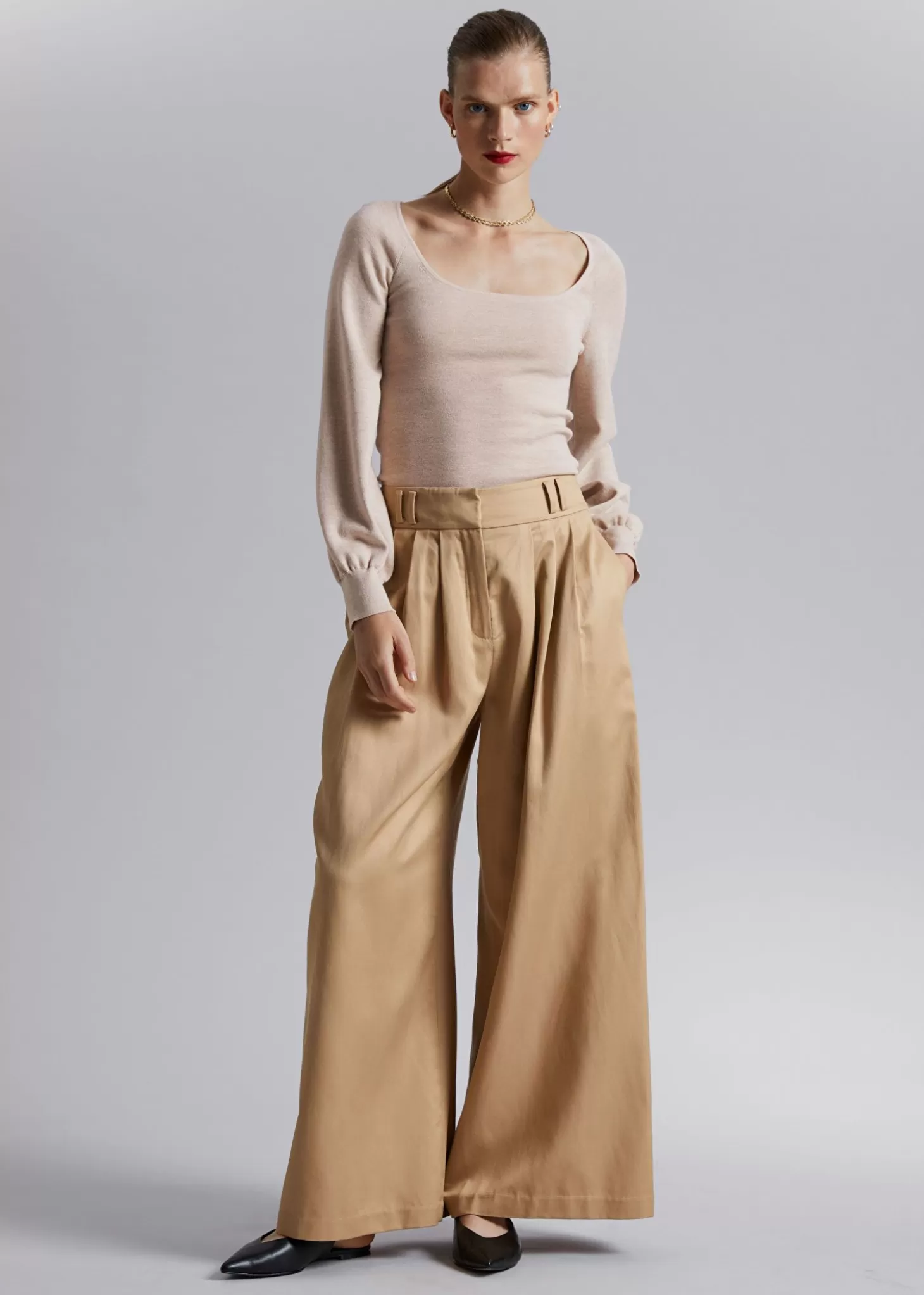 Topper*& Other Stories Slim-Fit Myk Strikket Topp Beige