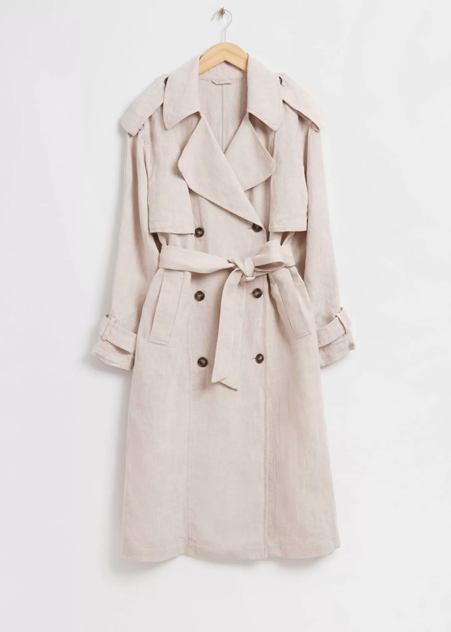 Jakker Og Jakker*& Other Stories Storm Flap Trench Coat I Lin Naturlig Beige