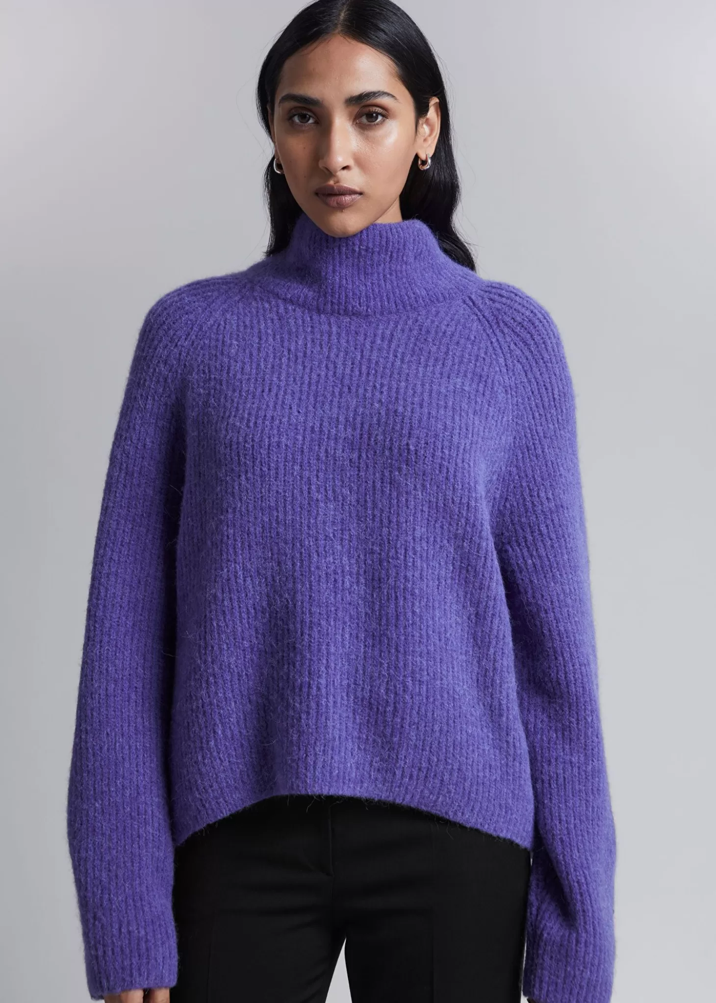 Strikkevarer*& Other Stories Strikket Mock Neck Jumper Lilla