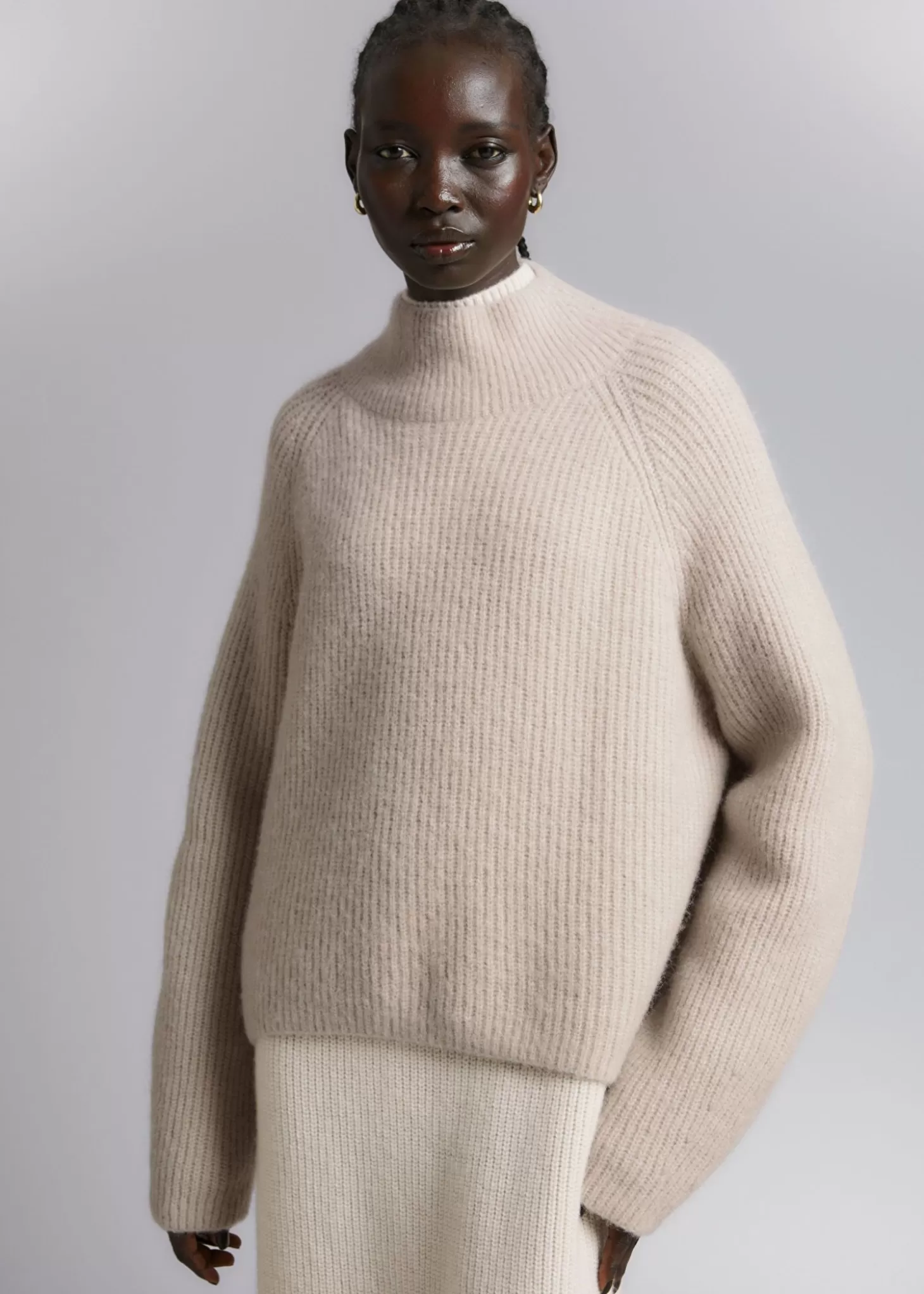 Strikkevarer*& Other Stories Strikket Mock Neck Jumper Muldvarp