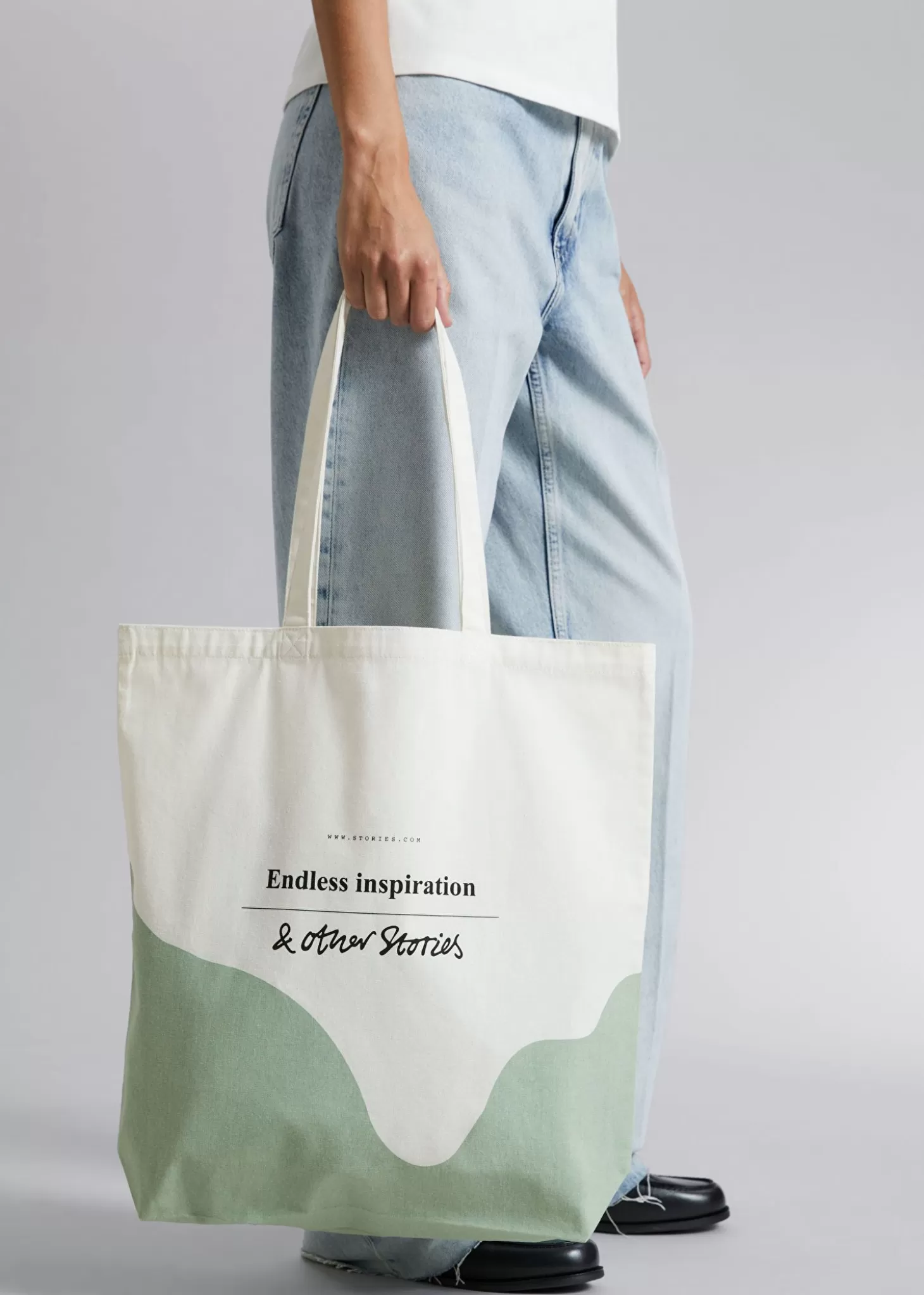 Totes*& Other Stories Tote I Bomullslerret Stovet Gront