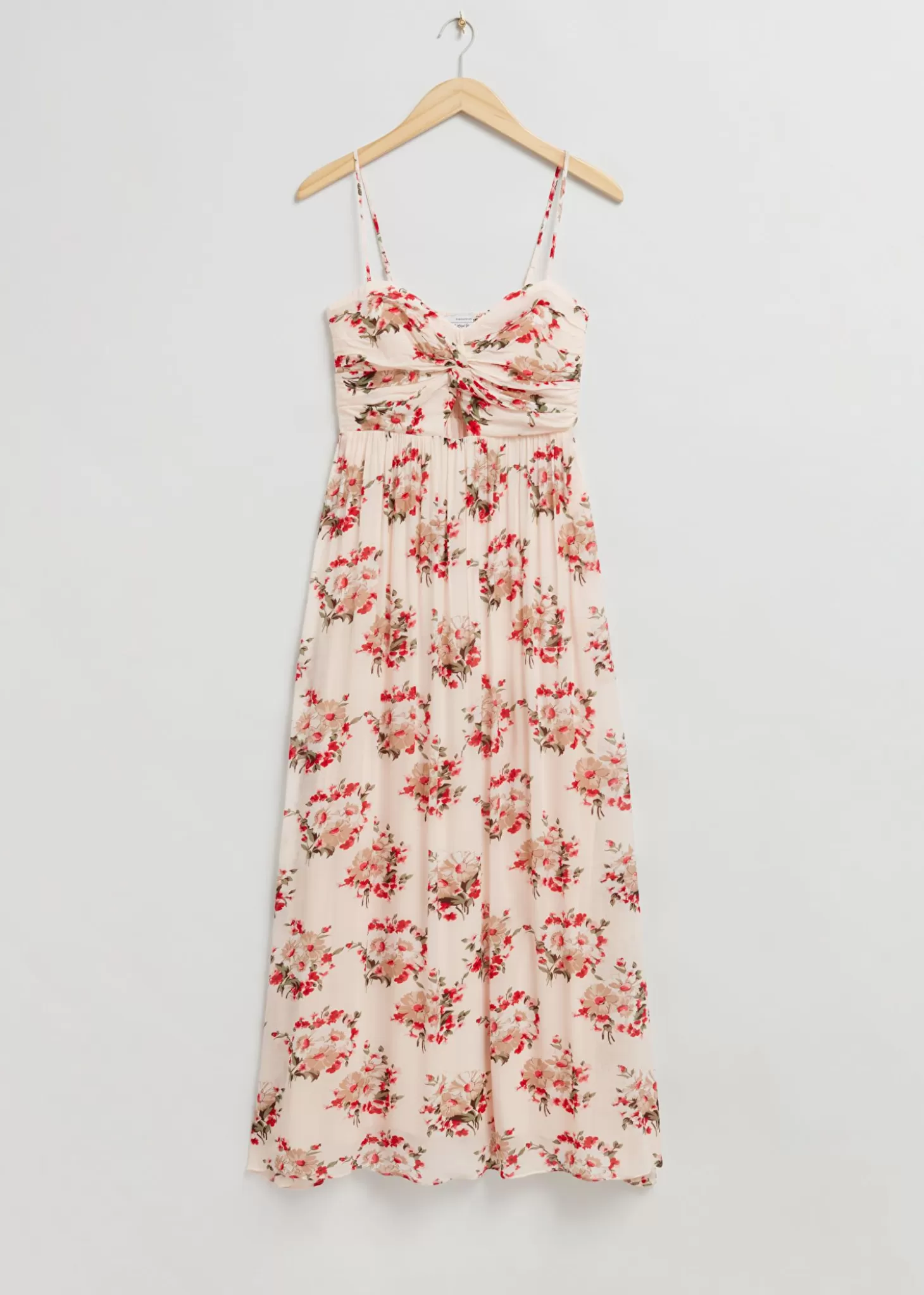 Kjoler*& Other Stories Twist-Front Bustier-Kjole Hvitt Blomstertrykk